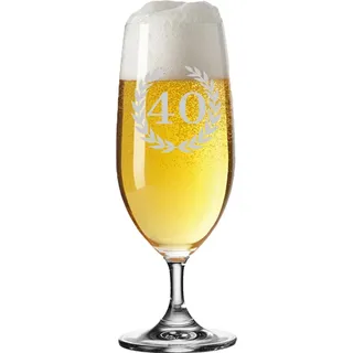 Luxentu, Biergläser, Biertulpe / Pilsglas mit Gravur 40. Jubiläum (0.36 l)