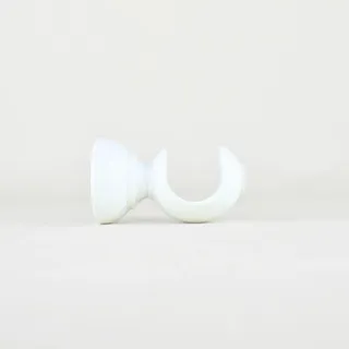 TENDAGGIMANIA Gardinenstange Halterung WEISS Länge 6 CM- Gardinen Halterung Wand für Vorhangstange Holz ∅ 35 mm (2 Stück)