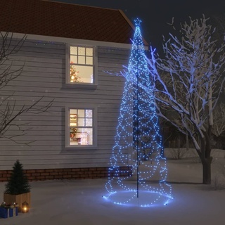 Rustikalen Blau LED-Weihnachtsbaum mit Metallstange 1400 LEDs Blau 5 m Dekorative Hommie