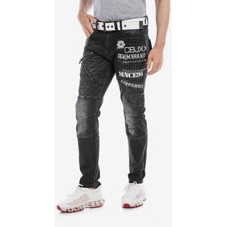 Slim-fit-Jeans CIPO & BAXX Gr. 38, Länge 34, schwarz Herren Jeans Slim Fit