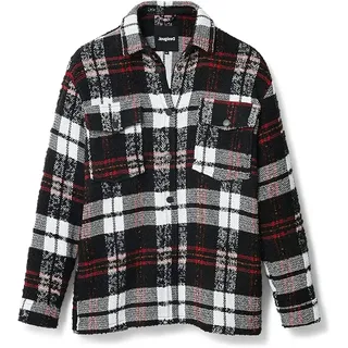 Desigual Damen Jacke - Kariert, Schwarz-Weiß-Rot 22WWEW872000 GR. M