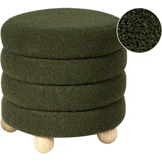 Beliani Pouf CHILLY Bouclé 42 x 41 x 42 cm Grün