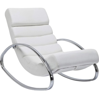 Kare Design Schaukelsessel Manhattan, Weiß, Relax-Sessel, Stahlgestell, Textil Bezug, 81x62x110 cm (H/B/T)