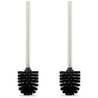 Relaxdays WC-Bürstenständer 8er Set Schwarz/Silber