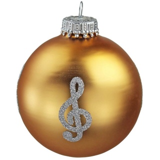 mugesh Weihnachtsbaumkugel Weihnachtskugel Violinschlüssel gold, für Musiker goldfarben