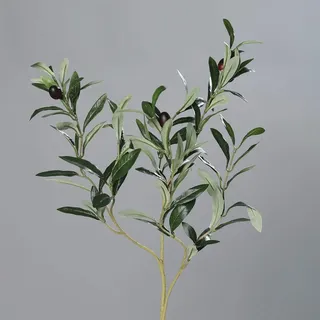 mucplants Olivenzweig mit Früchten 75cm Kunstpflanzen künstlicher Oliven Zweig Olivenast