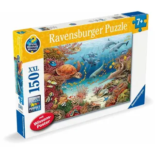 Ravensburger Kinderpuzzle 150 XXL Teile - Wieso? Weshalb? Warum? Meerestiere am Korallenriff