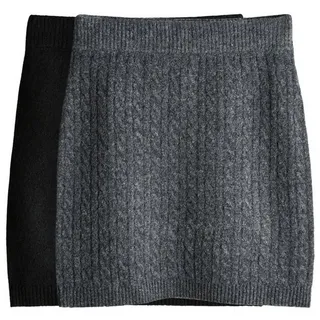 The Set Minirock The Set Mini-Strickröcke mit Wollanteil, 2er-Pack (2-tlg) grau L