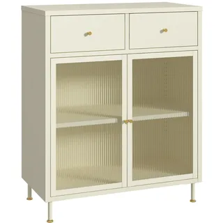 [en.casa] Sideboard Lindau 97 x 80 x 40 cm Cremeweiß