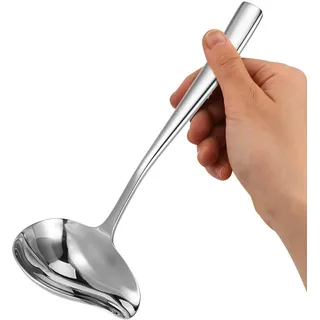 Saucenlöffel Suppenkelle mit Ausgießer 18,5 cm Edelstahl Schöpflöffel Kleine Kelle Soßenkelle Soßenlöffel Schöpfkellen Kelle Servierlöffel Küche Kochwerkzeug für Suppe Soßen Bratensoßen