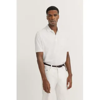 Poloshirt BUGATTI, Herren, Gr. 3XL, weiß (10, weiß), 50% Baumwolle, 50% Polyester, unifarben, regular fit, ohne Ausschnitt, Bündchen, Shirts, mit Brusttasche