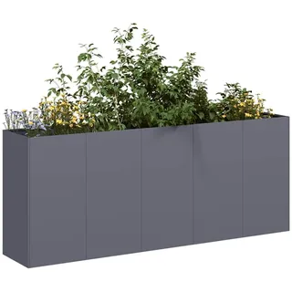 Brokky Pflanzkübel Blumenkasten Blumentopf Balkonkasten Pflanzkasten Blumenkübel für Gärten, Balkone und Terrassen-Anthrazit-200 x 40 x 80 cm