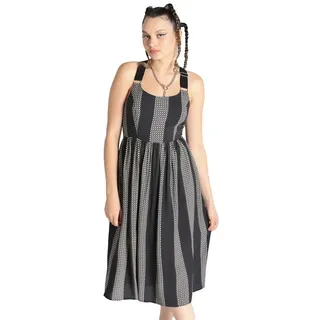 Hell Bunny A-Linien-Kleid Lita Retro Swingkleid Vintage Karomuster Rockabilly schwarz L