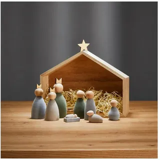philippi KRYBBE Weihnachtskrippe 9tlg.Holz