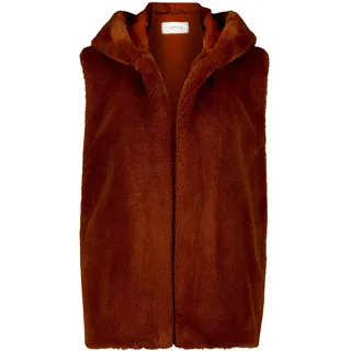 Cartoon Damen Fake Fur-Weste mit Kapuze 36, Brown Patina - 36
