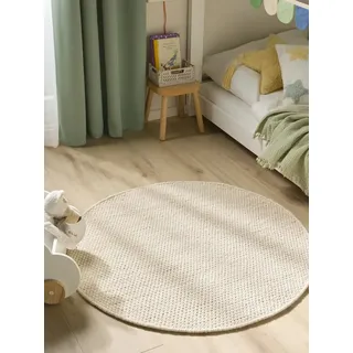 benuta Kinderteppich Rocky, rund, Höhe: 5 mm, Kunstfaser, Berber, Ethno-Style, Wohnzimmer rosa rund | Ø 150 cm x 5 mm