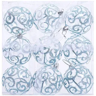 Baumkugeln 9 Stück Christbaumkugeln Weihnachtskugeln, Morbuy Kunststoff Weihnachtsbaumkugeln Plastik Bruchsicher, Weihnachtsbaumschmuck Weihnachtsdeko (6cm,Blau)