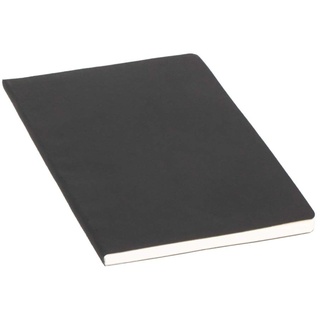 ALASSIO 1132 - Notizbuch im DIN A5 Format, Kladde mit 64 Seiten, Papier liniert, Einband in schwarz matt, Gebundener Notizblock ideal für Leder Buchhüllen, Schreibmappen und Organizer