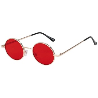 BEZLIT Eyewear Retrosonnenbrille Rund Form Designer Damen Sonnenbrille (1-St) mit orange, blau, hellrot, lila, grün und roten Linsen rot