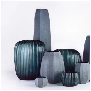 Guaxs Koonam Vase LIGHT STEELGREY/BLACK STEELGREY S