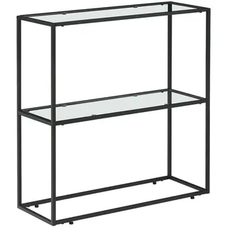 [en.casa] Konnevesi Konsolentisch 85x80x30cm Schwarz/Transparent