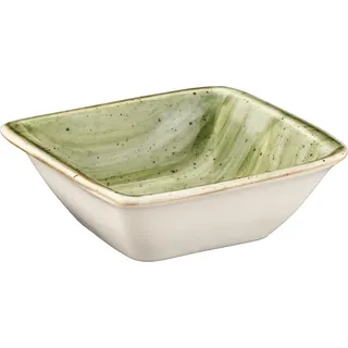 6x Bonna Aura Therapy Moove Schälchen quadratisch 8x8,5cm 9cl 3cm tief Grün Creme Porzellan ATHMOV10KS Bowl Tapas Snack Geschirr