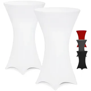 DETEX Stehtischhusse Weiß 60 cm 2er Set