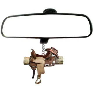 Auto Anhänger, Sattel Schlüsselanhänger, Acryl Sattel Wandbehang Autositz Ornament, Western Cowboy Sattel Acryl Anhänger, 2D Sattel Cowboy Cowgirl Auto Ornament, Für Auto Rückspiegel Zubehör Auto