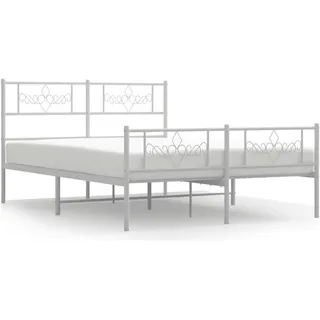 vidaXL Bettgestell 140 x 200 cm Weiß
