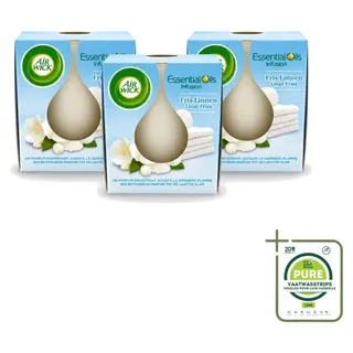 3 x Air Wick Geurkaars Fris Linnen met essentiële Öle 105 g - Großpackung - 3 Stücke