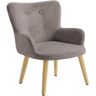 loft24 Sessel Chanel, Kindersessel im modernen Design, Metallbeine im Eichen-Look grau