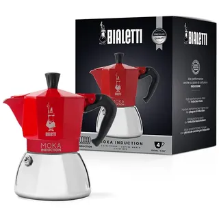 Bialetti Moka Induction 4 Tassen rot/silber