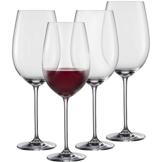Schott Zwiesel Bordeaux Rotweinglas Vinos (4er-Set), anmutige Bordeauxgläser für Rotwein, spülmaschinenfeste Tritan-Kristallgläser, Made in Germany (Art.-Nr. 130009)