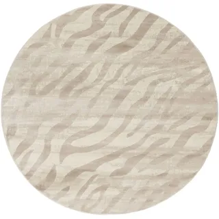 Zebra Antik Teppich - Hellbeige  Ø 150