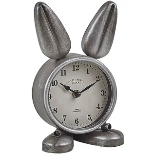 Beliani Tischuhr Thusis 15 cm Metall Silber