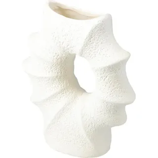 Home & styling collection Dekovase Porzellanvase in Muschelform MURI, 21 x 7 x 23,5 cm, weiß weiß