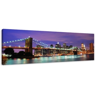 Visario Leinwandbilder 5701 Bild auf Leinwand New York, 120 x 40 cm