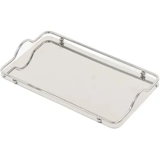 Serviertablett aus Edelstahl, Großes Rechteckiges Tablett mit Griffen, Kommerzielles Geschirrtablett, Lebensmitteltablett Servierplatte für Kaffee, Wasser, Tassen, Obst