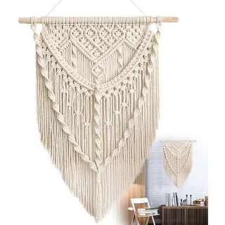 MOPUEA Wandteppich Makramee Wandbehang, handgefertigt, Boho Wanddeko Tapisserie Wandkunst, Modern-Boho-Stil, Höhe: 700 mm, Innenbehang, Wohnung Dekorationen, Handgewebter, Heimdekoration