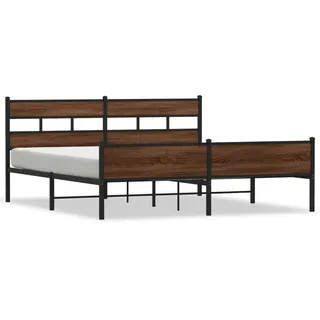 vidaXL Metallbett 193 x 203 cm Braun