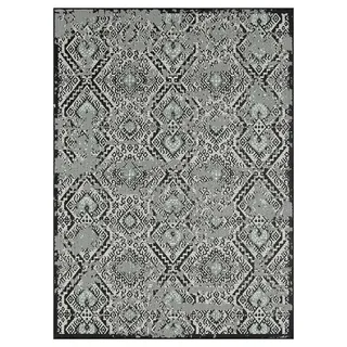 VIMODA In- und Outdoor Teppich Terrassen & Balkon Küche Teppich Rauten Design Schwarz & Grün,Maße:140x200 cm
