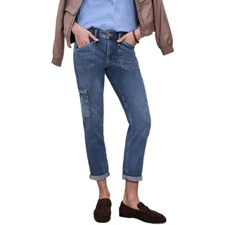 STREET ONE Cargo Mid Waist Blau 32/28