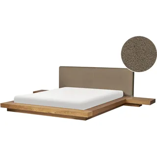 Beliani Bouclé ZEN 160 x 200 cm Hellbraun