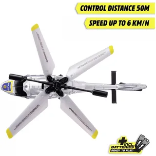 DICKIE RC-Hubschrauber Police Helicopter 2,4GHz RTR blau|silberfarben (201103010)