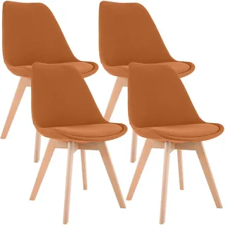 CLP Esszimmerstuhl Linares Polyester orange 4er Set