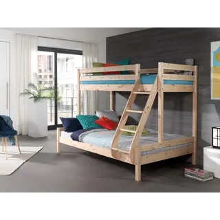 Vipack Etagenbett Martin 208 x 167 x 156 cm Kiefer massiv lackiert weiß/beige