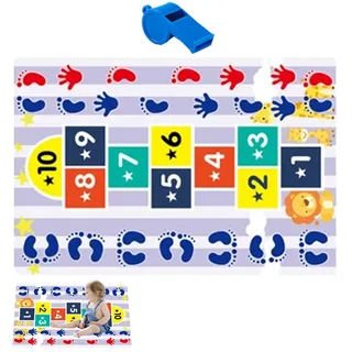 Uhngw Hop- und Count-Matte, Hop-Matte - Hop-Pad für Vorschulkinder | Lustiger pädagogischer Spielzimmerteppich, Bodenteppich, Kinderspielmatte für Schlafzimmer, Kinderzimmer für im Alter von 3 bis 5