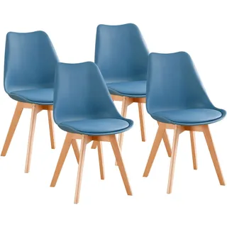 Set Mit Vier Skandinavischen Stühlen Vlsy Entenblau