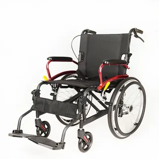 Antar Aluminium Rollstuhl komfortabel mit Sicherheitsgurt schwarz