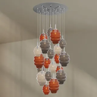 s.luce Echos 20-flg. Ø 120 cm oval mehrfarbig